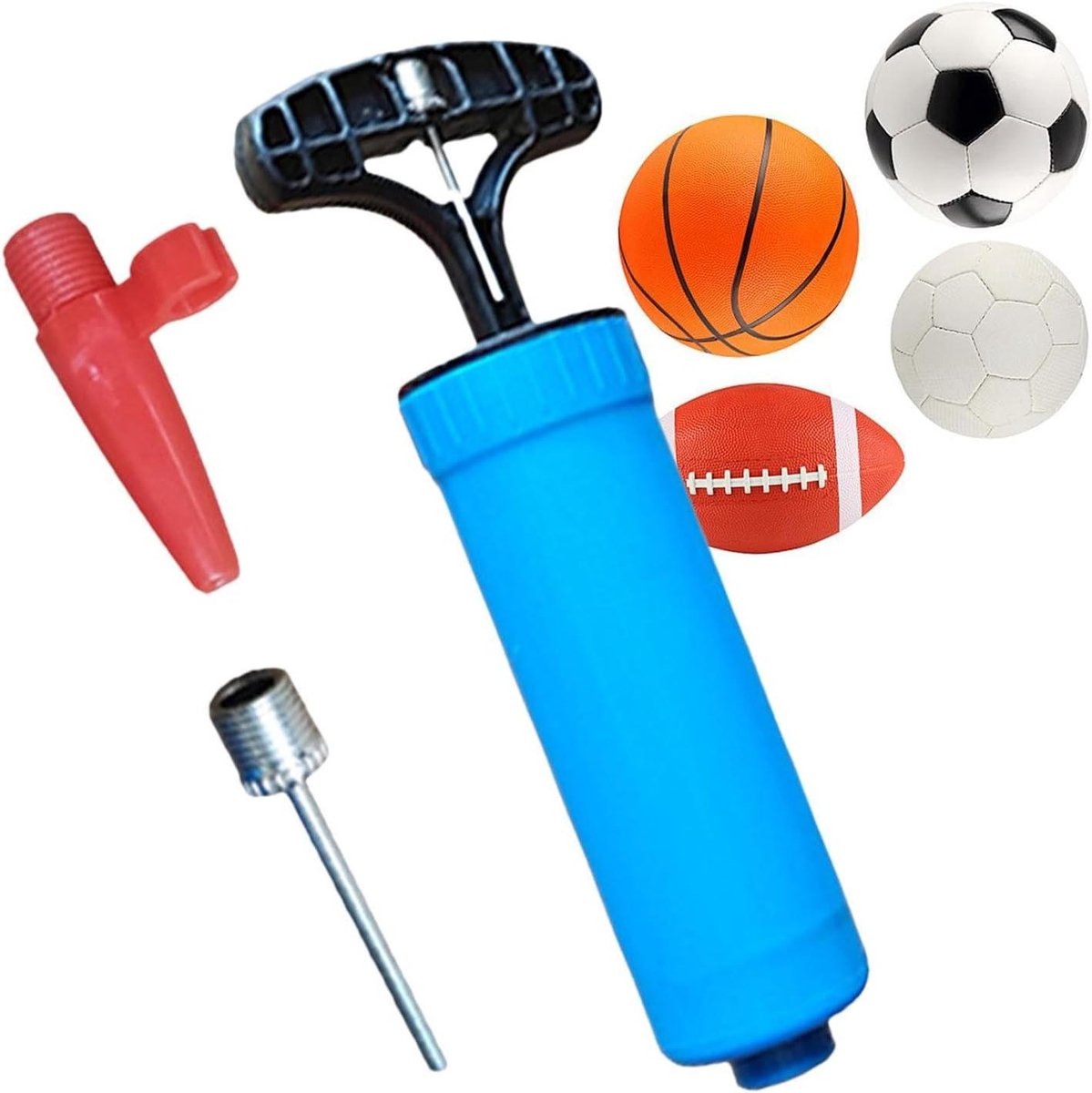 Balpomp Set - Luchtpomp Draagbaar - Sportballen Opblazen - Snelle Inflatie - Compact Ontwerp - Blauw