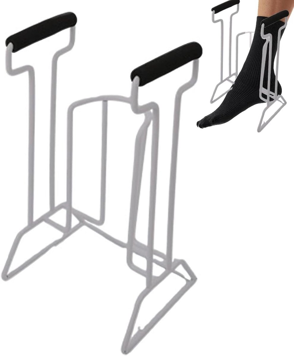 Sokkenhulp - Kous Slider - Zelfstandig Aankleden - Rugvriendelijk Hulpmiddel - 36 cm - Grijs