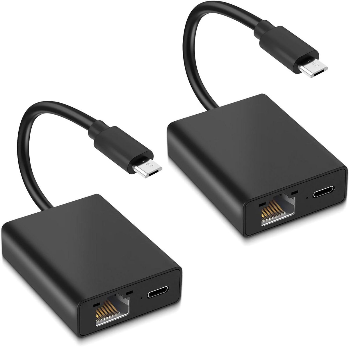 Ethernet Adapter - Netwerk Adapter - Stabiel Internet - 100 Mbit Snelheden - Micro USB - Zwart