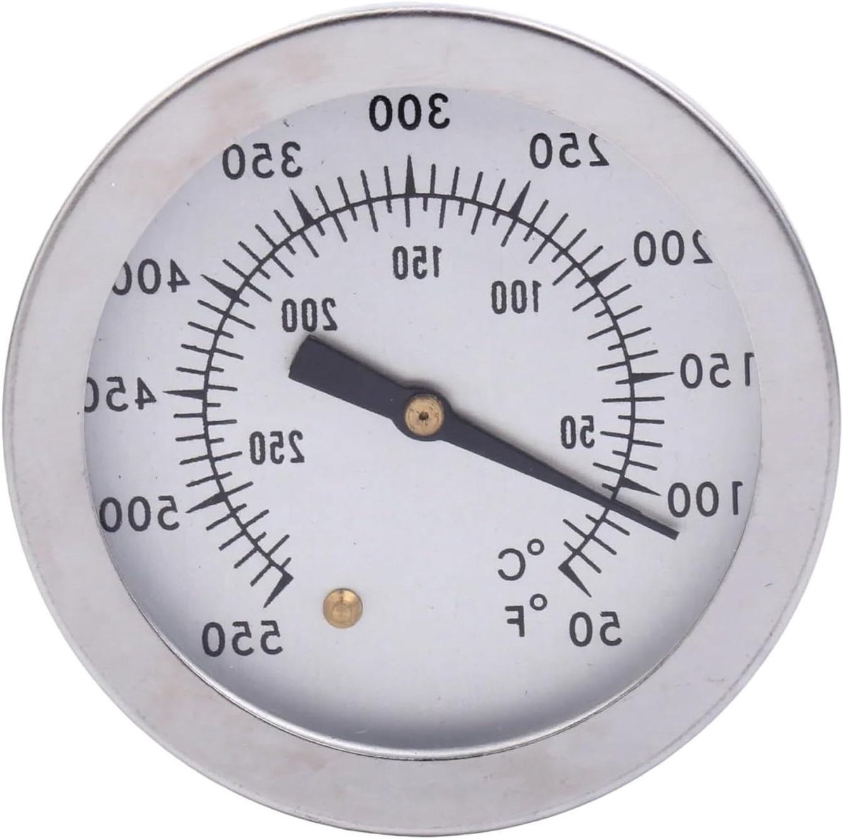 Oven Thermometer - Temperatuurmeter Grill - Nauwkeurig Koken - Dubbele Schaal - 50-500 Graden - Zilver