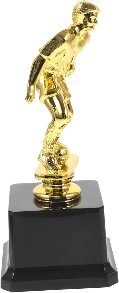 Voetbal Trofee - Onderscheiding Prijs - Wedstrijd Belonen - Gegraveerd Ontwerp - 17.5 cm Lengte - Multicolor