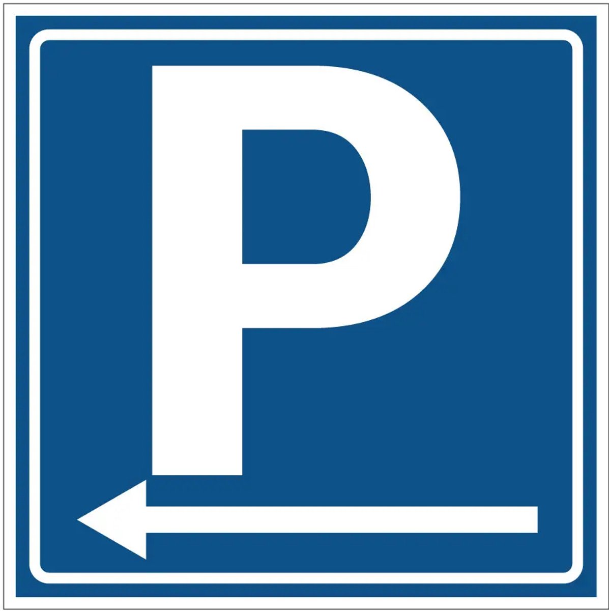 Parkeerplaats links sticker | 30 x 30 cm