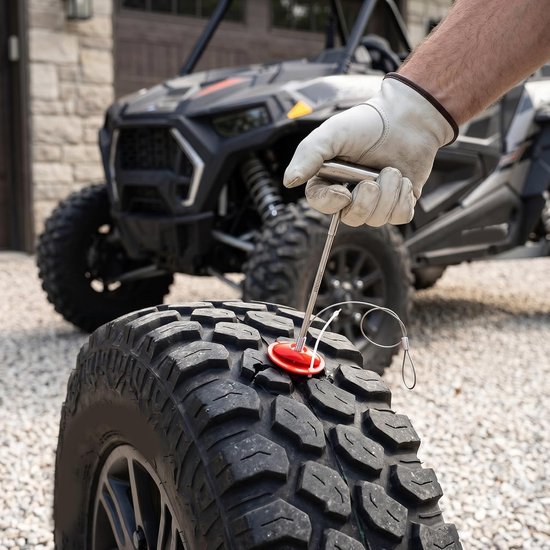 Bandenreparatieset - Lekke Banden Reparatie - Offroad Onderhoud - Permanente Zijwand Reparatie - Tot 3.8 Cm - Rood — afbeelding 5