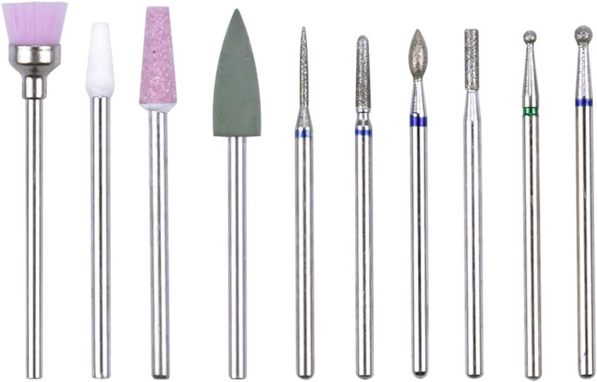 10-delige set Nagelknippers met Opzetstukken en Bits voor Gel Nagels, Manicure en Pedicure Accessoires