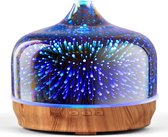 500ml Ultrasone Aromatherapie Luchtbevochtiger met 3D Glaswerk & Timer