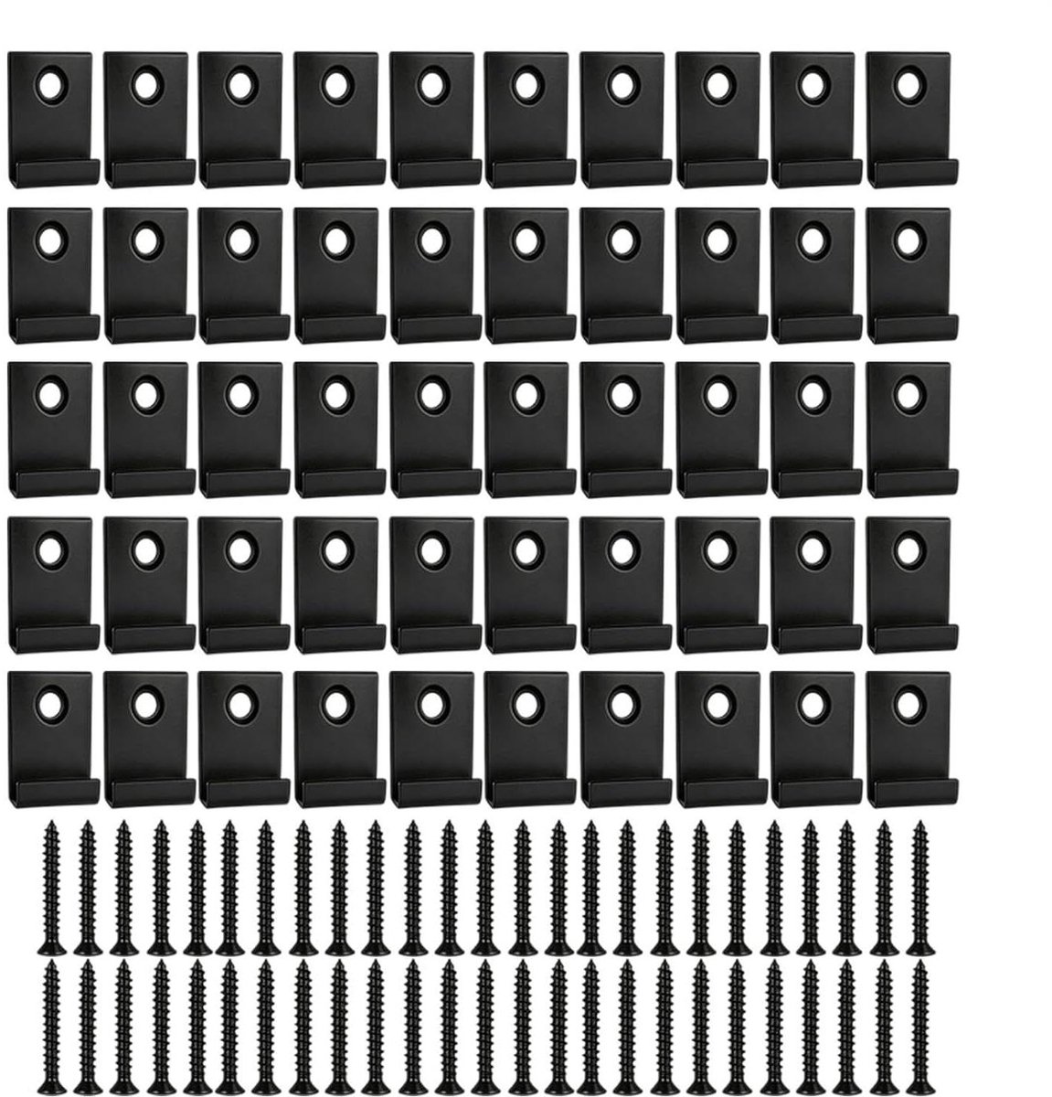Terrasplank bevestiging - Composiet clips - Terras Installatie - Zelftappende schroeven - 50 stuks - Zwart