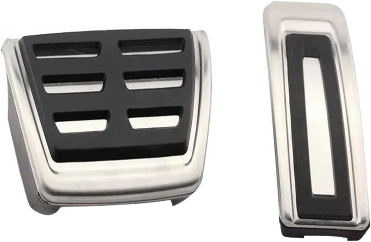 Pedaalhoezen Set - Auto Pedalen - Verbeterde Grip - Antislip Ontwerp - Roestvrij Staal - Zilver