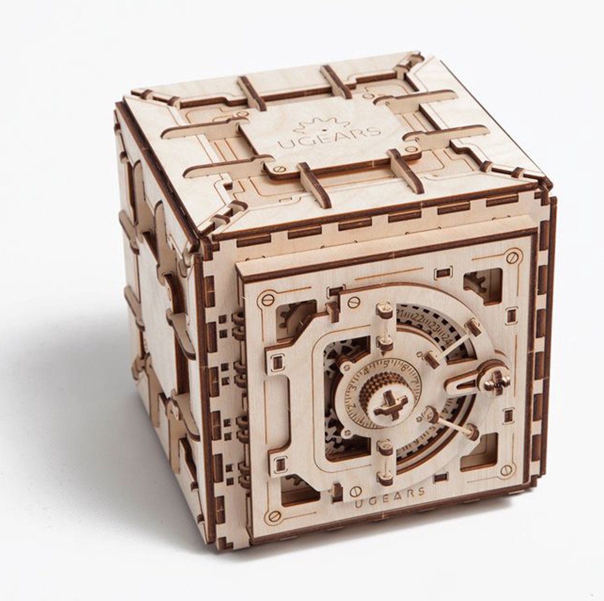 UGEARS 3D Modelbouw - Kluis - Mechanisch Bouwpakket Hout - Educatief Speelgoed — afbeelding 11