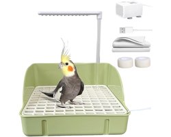 Automatisch Vogelbad - Vogel Drinkfontein - Vogels Verfrissen - Met Ingebouwde Pomp - 29 x 22 x 33 cm - Groen