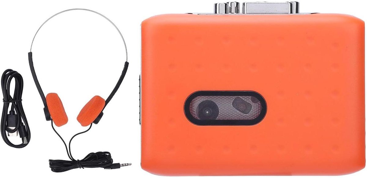 Cassette Speler - Tape Converter - Muziek Digitaliseren - Met Koptelefoon - 15 x 11 x 8 cm - Zwart