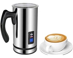 Elektrische Melkopschuimer - Melkstomer RVS - Koffie Maken - Warm en Koud Schuim - 250 ml - Zilver