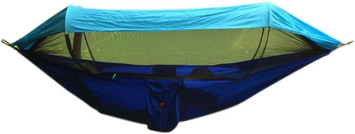 Reis Hangmat - Kampeer Hangmat - Buiten Ontspannen - Met Klamboe Zeildoek - 290x140cm - Veelkleurig