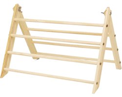 Kippen Zitstok - Vogel Standaard - Natuurlijk Gedrag - Driehoekige Stevigheid - 35x26 cm - Houtkleur