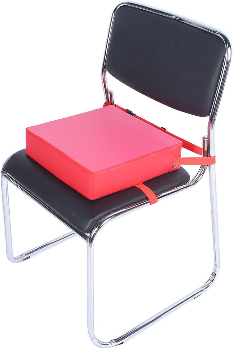 Peuterstoelverhoger - Eetstoelkussen Kinderen - Comfortabel Eten - Verstelbare Bandjes - 32 x 9 cm - Rood