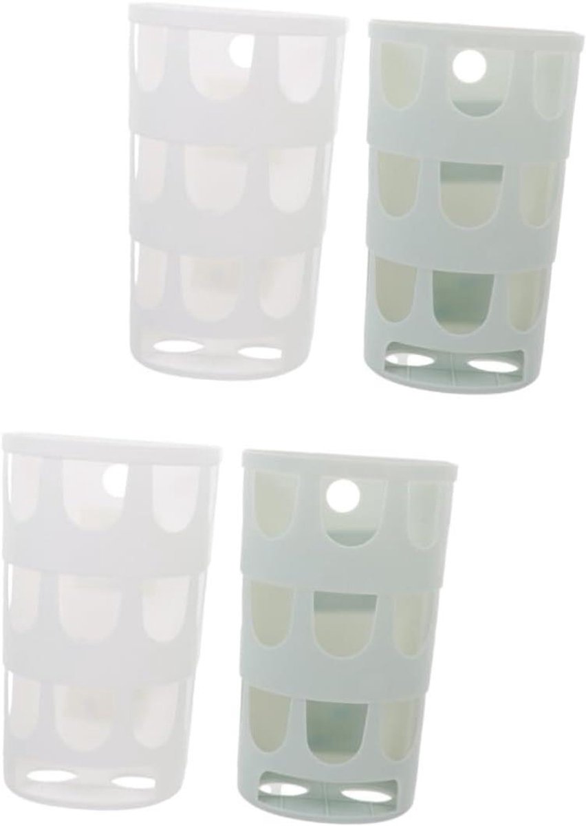 Hooivoederbakjes - Voerdispenser - Kleine dieren - Vermindert verspilling - 4 stuks - Wit blauw