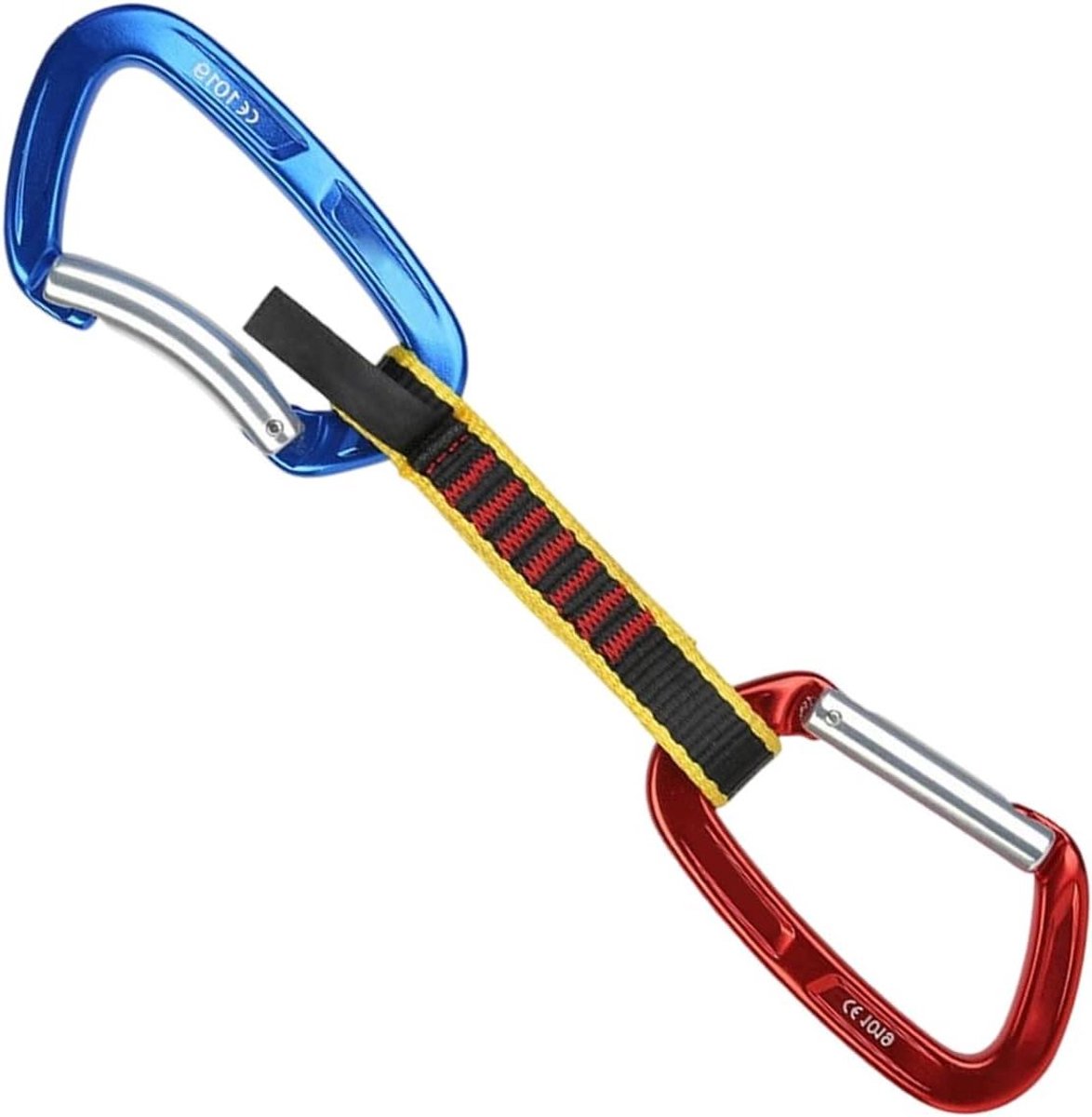 Klimmen Karabiners - Sport Quickdraws - Bergsport Abseilen - Hoge Treksterkte - 25KN - Zwart
