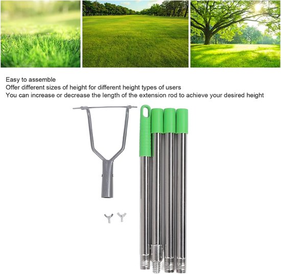 Roestvrijstalen Schoffel - Tuingereedschap Onkruidsteker - Tuinonderhoud Wieden - Verstelbare Lange Steel - 0.5-1.7 Meter - Zilver — afbeelding 3