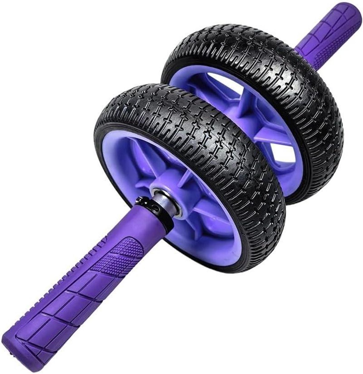 Buikroller Fitness - Core Trainer - Krachtige Training - Dubbel Wiel - 17x17x13 cm - Paars