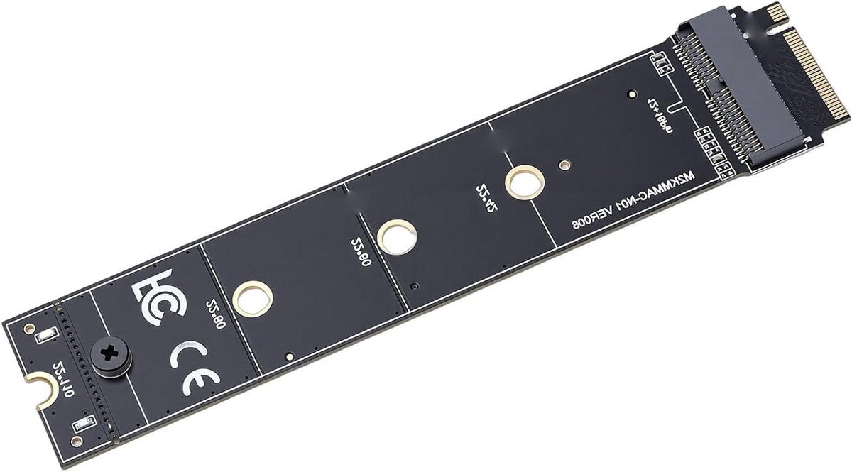 SSD Adapterkaart - Converter M.2 - Opslag Uitbreiden - PCIe 4.0 Snelheid - 12+16 Pins - Zilver