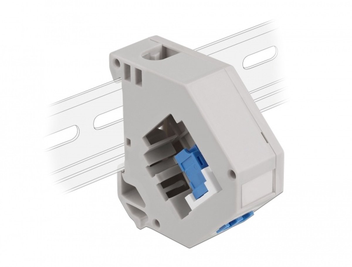 DIN Rail -adapter met Keystone LC Duplex Vrouw naar LC Duplex vrouwelijk blauw