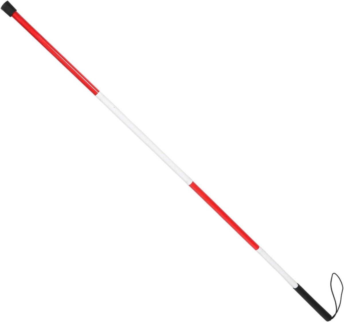 Vouwbare Wandelstok - Geleidestok Mobiliteitshulp - Veilig Lopen - Reflecterende Strips - 124 cm - Zwart
