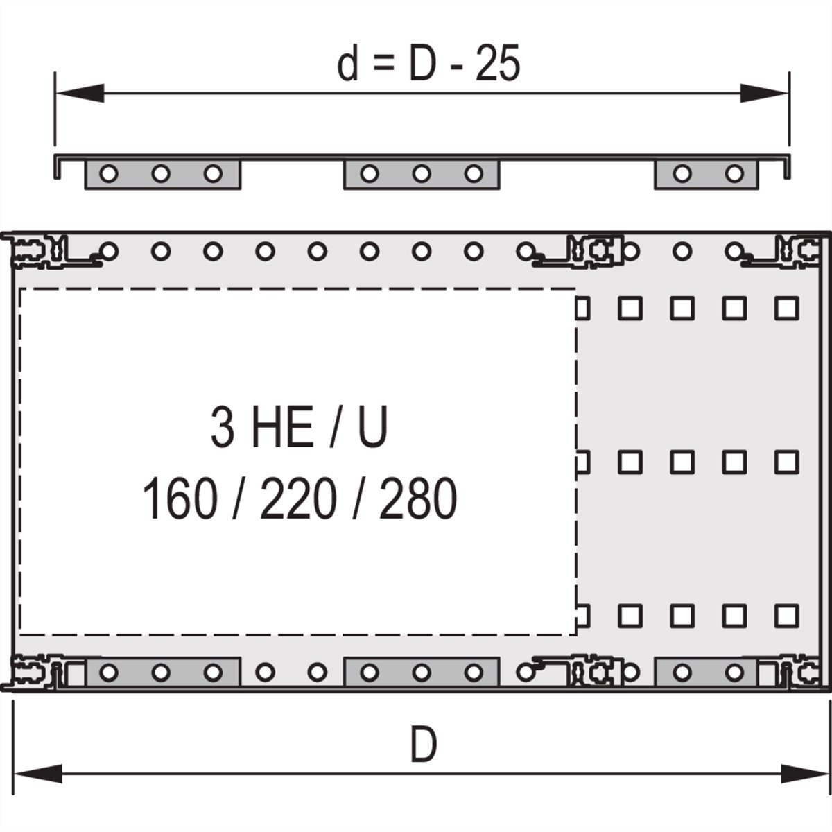SCHROFF EuropacPRO afdekplaat voor zijwandmontage, 84 HP, 415 mm