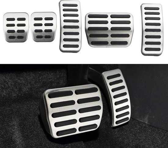 Pedaalhoezen Set - Auto Pedaal Covers - Verbeter Rijervaring - Antislip Ontwerp - 3 Delig - Zilver Zwart — afbeelding 2
