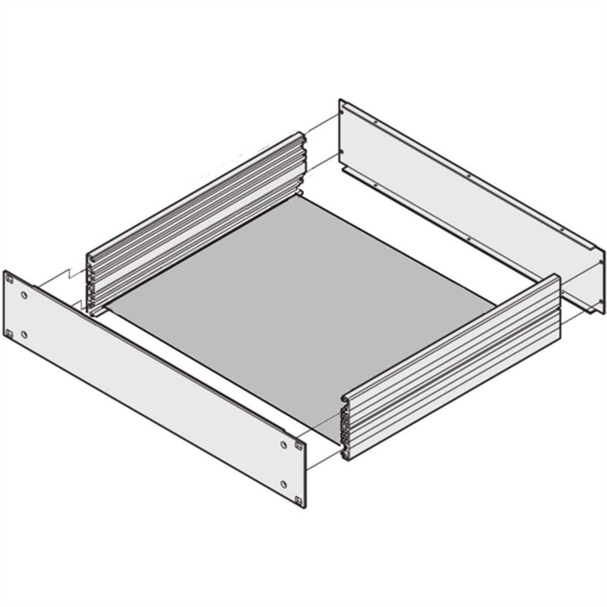 SCHROFF MultipacPRO Montageplaat, Diepte 330 mm
