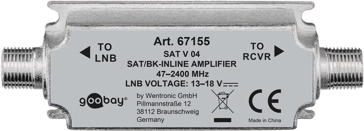 SAT/BK Inline-versterker 47 MHz - 2400 MHz