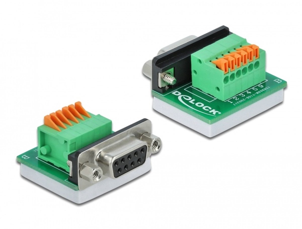 Delock D-Sub9 female to Terminal Block with Push Button horizontal