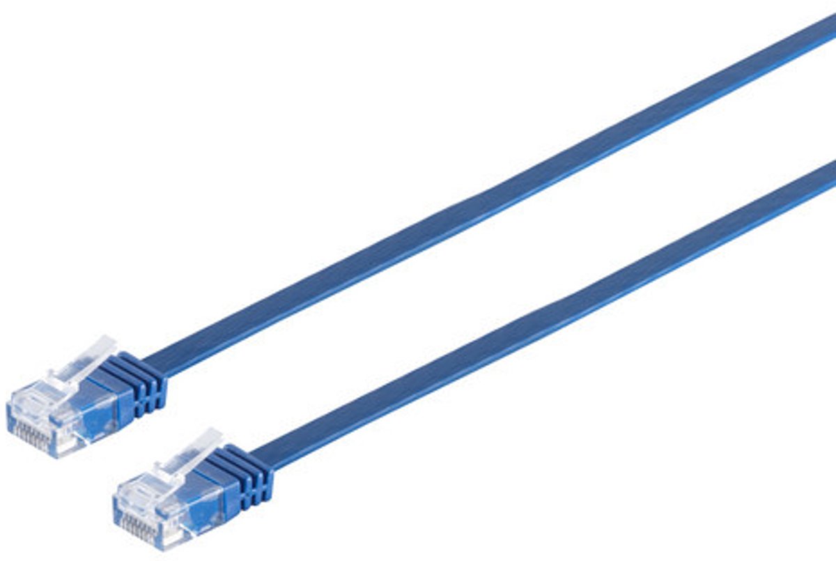 Patchkabel-Flachkabel U/UTP cat. 6 slim blau 10m