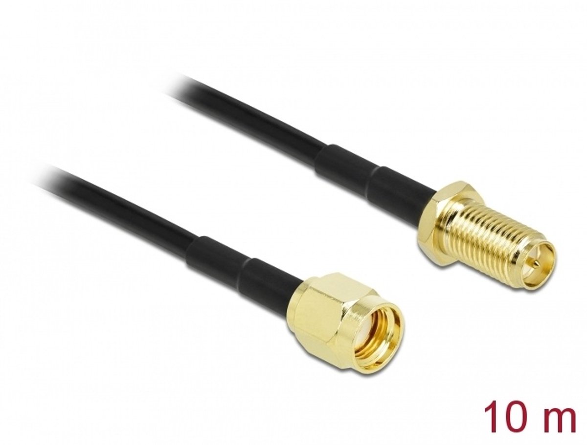 Antennekabel RP-SMA-plug naar RP-SMA-aansluiting LMR/CFD100 10 m laag verlies