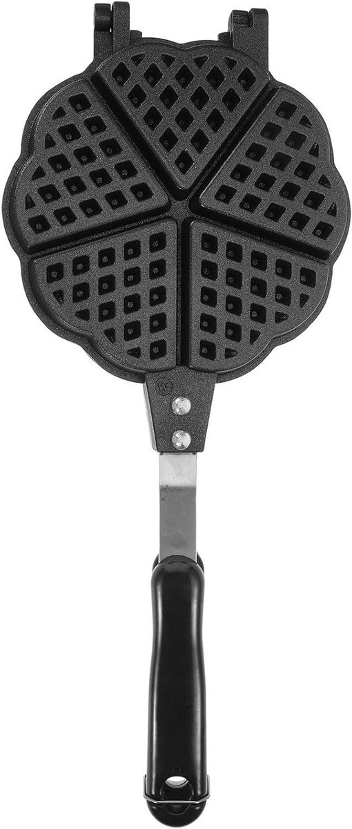 Wafelijzer Hartvorm - Bakvorm Cake - Ontbijt Bakken - Antiaanbak Pan - 37 cm Lengte - Zwart