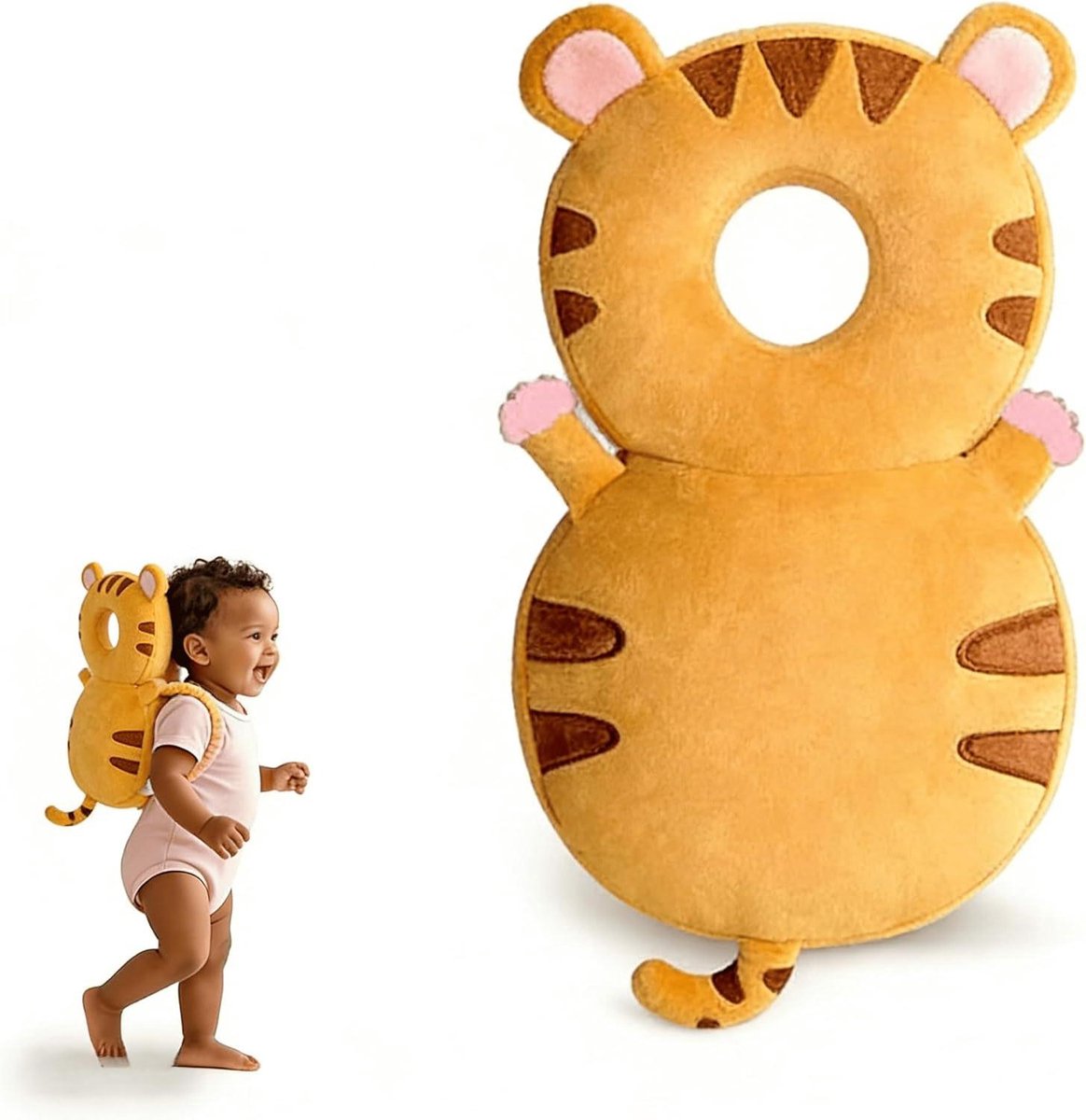 Baby Hoofdbescherming - Veiligheidskussen Kinderen - Leren Lopen - Verstelbare Banden - 19 x 6 x 33 cm - Roze