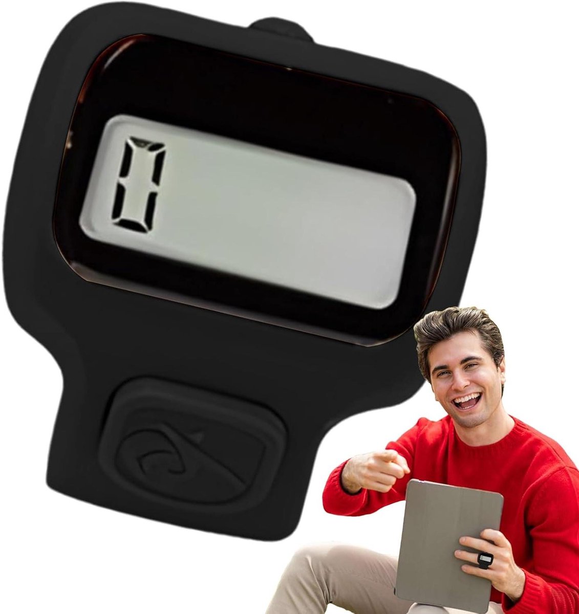 Vingerteller Elektronisch - Handteller Digitaal - Sport Evenementen - Met LED Licht - 9 x 5 x 3 cm - Zwart
