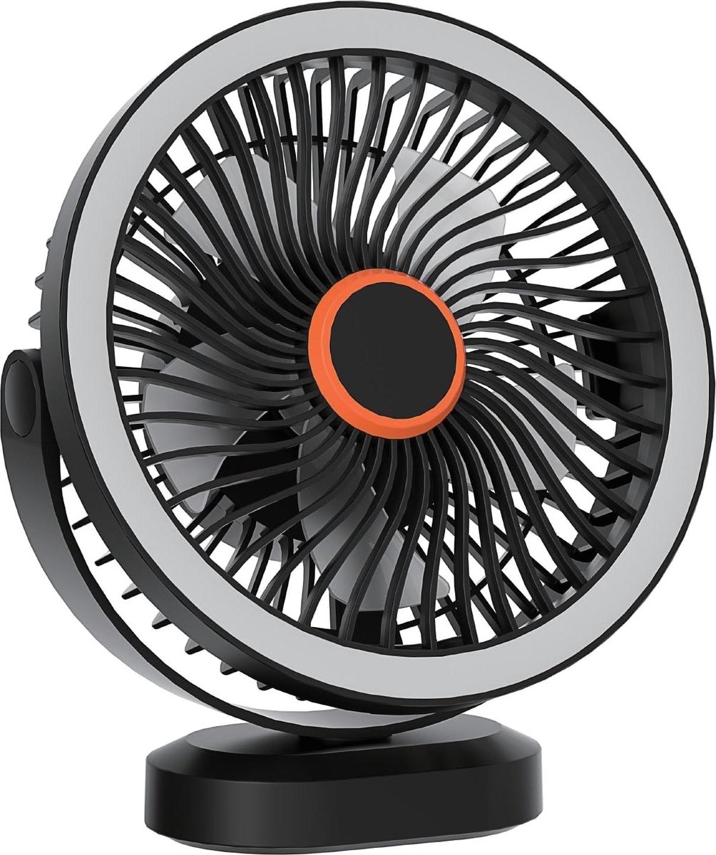 Oplaadbare tafelventilator - Draagbare koeler - Persoonlijke verkoeling - Met ledlicht - 20x23.5 cm - Wit