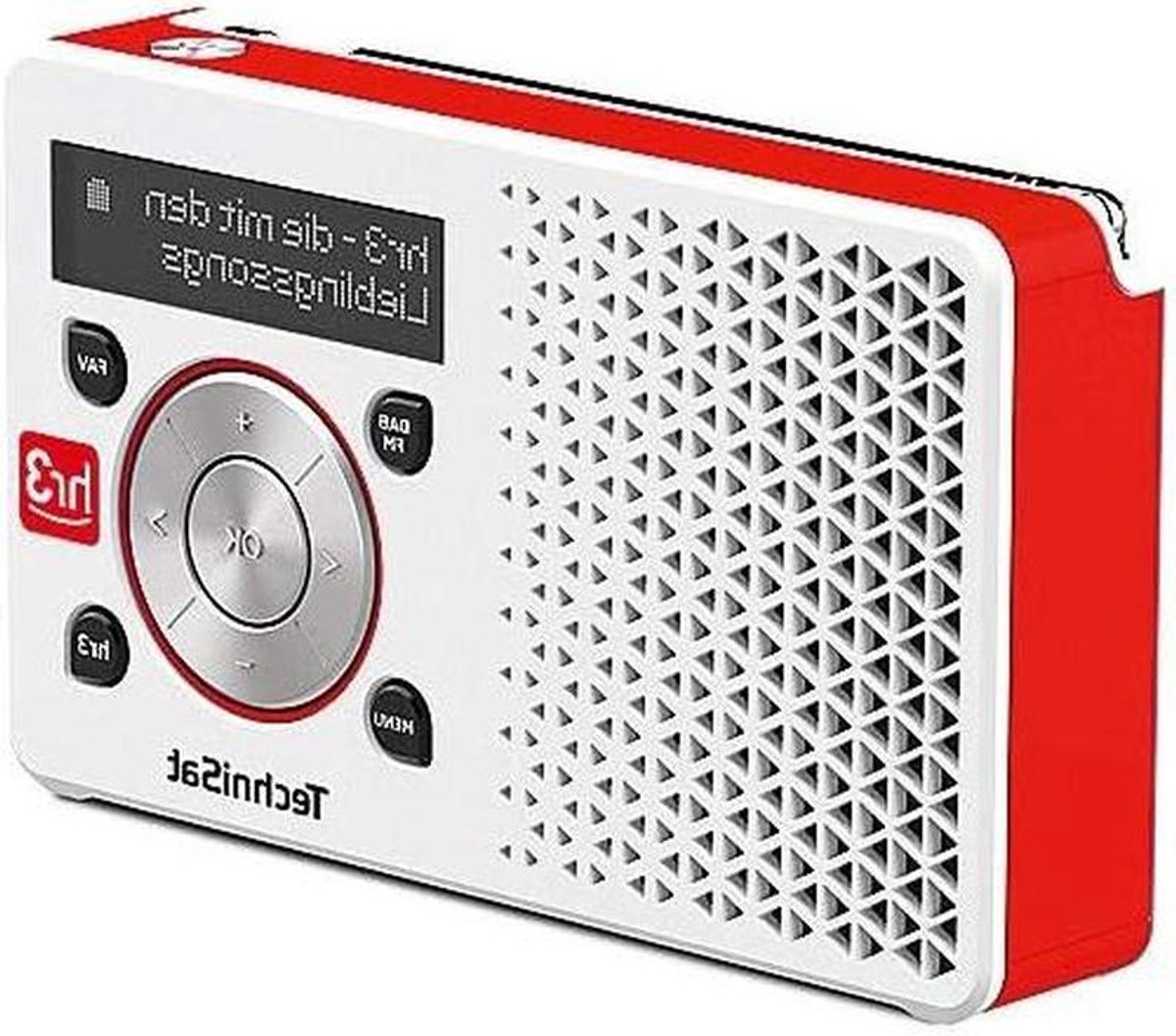Digitale Wekkerradio - Radio Klok - Wakker Worden - Compact Formaat - 15.5 cm Breed - Wit Rood