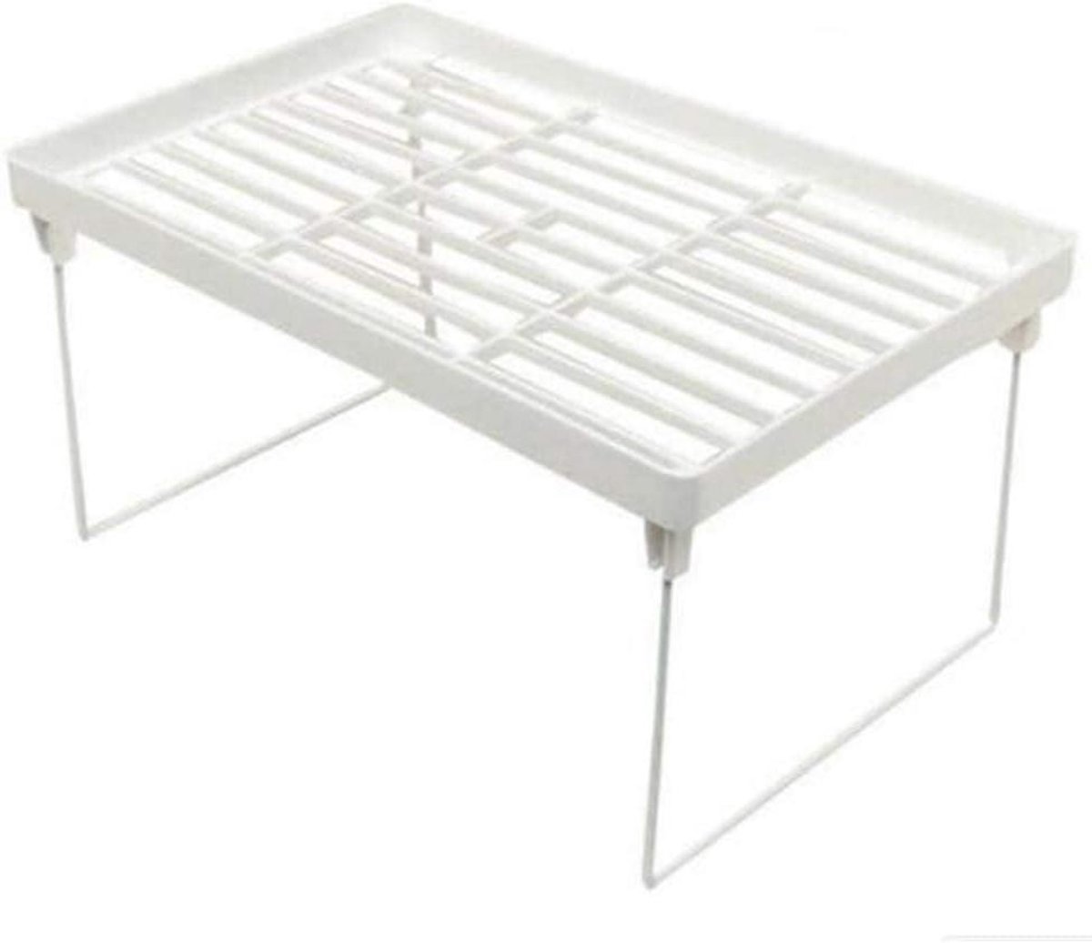 Opvouwbare Plank - Keukenrek Organizer - Ruimte Besparen - Stapelbaar Ontwerp - 20x32cm - Wit