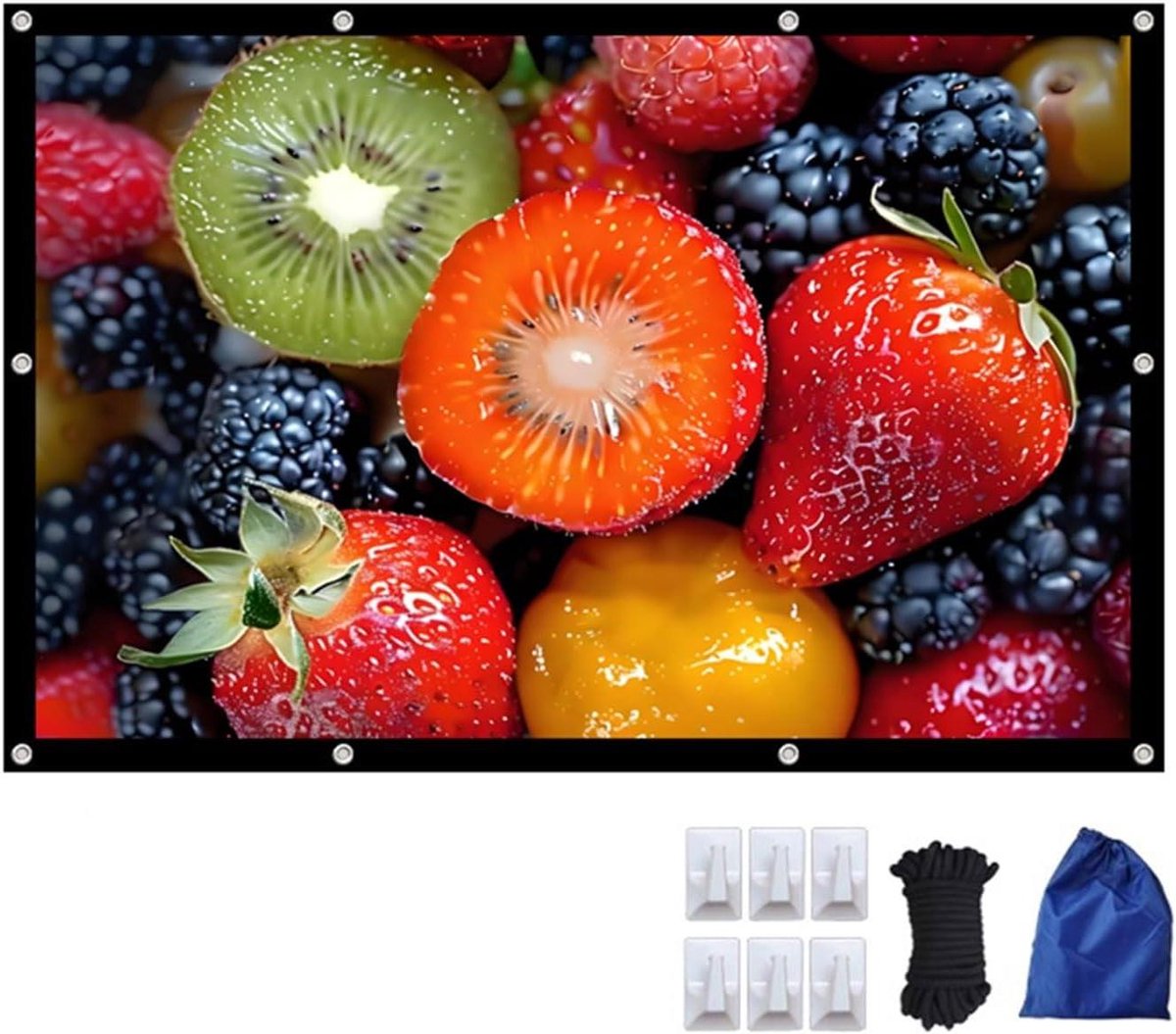 Projectiescherm - Draagbaar Scherm - Thuisbioscoop Creëren - Kreukvrij Polyester - 180 inch - Wit