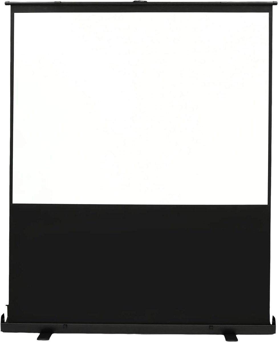 Projectiescherm Bodem - Vrijstaand Canvas - Thuis Bioscoop - Kreukvrij Glasvezel - 80 inch - Wit