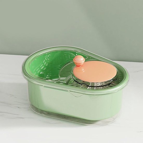 Slacentrifuge - Groente Droger - Snel Groenten Wassen - Handmatig Bedienbaar - 32 x 24 x 14 cm - Groen — afbeelding 2