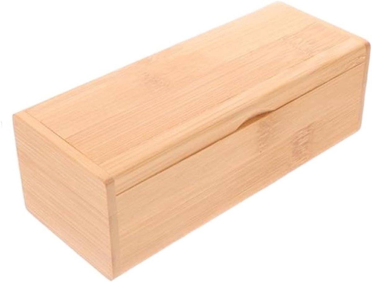 Broodtrommel Hout - Opbergdoos Keuken - Brood Vers Houden - Stevig Duurzaam Materiaal - 16.3cm Lengte - Lichtbruin