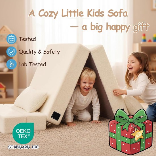Vouwbare Matras - Kinderen Sofa - Spelen en Slapen - Glow in the dark - 160 cm - Beige — afbeelding 4