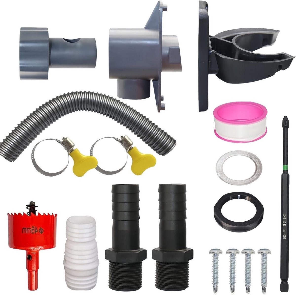 Regenton omleiding - Regenwater opvang - Water besparen - Eenvoudige installatie - 7-11 cm buis - Grijs