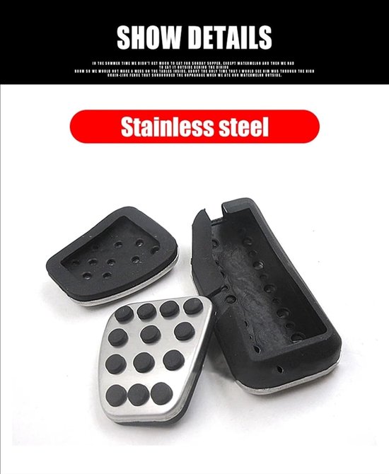 Pedaalhoezen Auto - Rem Gas - Veiliger Rijden - Antislip Rubber - 3 Stuks - Zilver — afbeelding 4