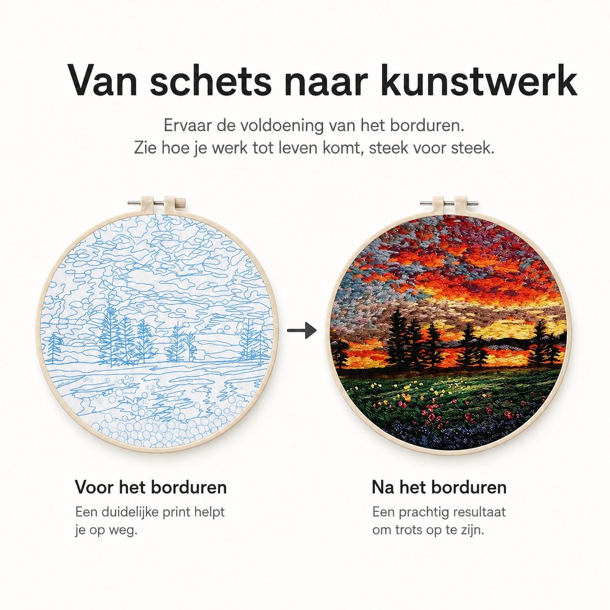 BOTC Borduurpakket - Borduurset van 4 - Borduurpakketten voor Volwassenen - Hobby en Creatief - Borduren — afbeelding 6