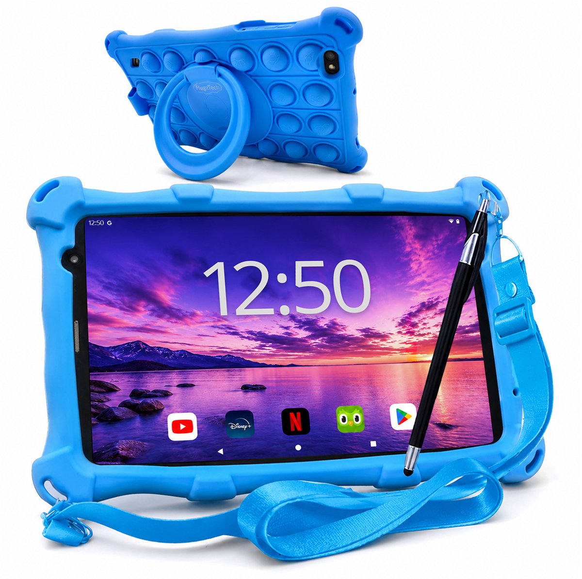 Bol.com AngelTech Kindertablet PRO MAX - Android 15 - 4+3GB RAM - 64+64 GB - Snelle 8 Inch Kindertablet - Vanaf 3 Jaar - Perfect... aanbieding