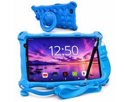 AngelTech Kindertablet PRO MAX - Android 15 - 4+3GB RAM - 64+64 GB - Snelle 8 Inch Kindertablet - Vanaf 3 Jaar - Perfect Voor School - Ouderlijk Toezicht - Ook Voor Volwassenen - 360° Fidgy Beschermhoes - Blauw