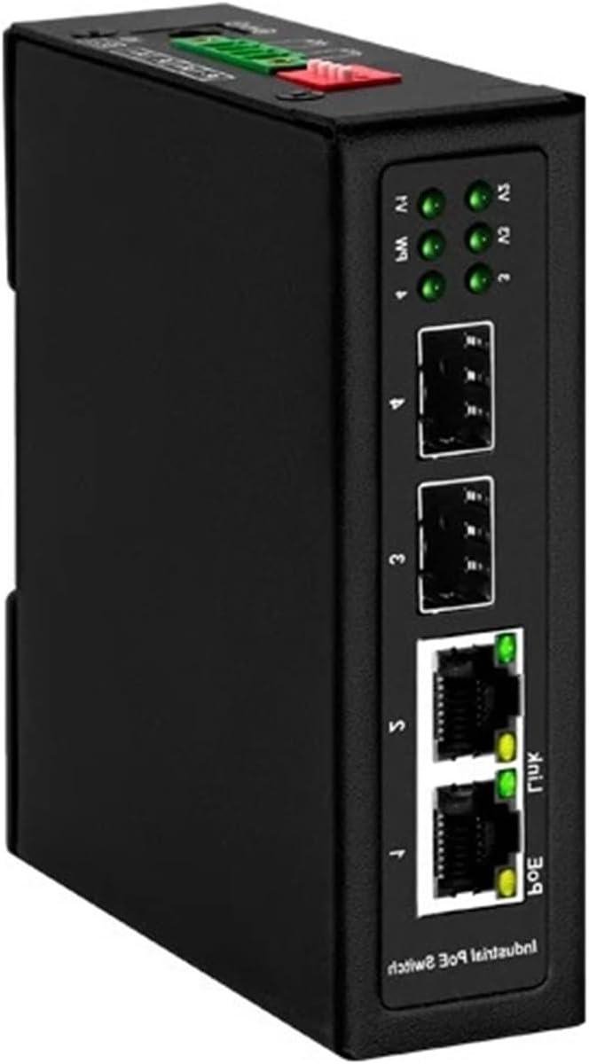Industriële Schakelaar - Netwerk Switch - Betrouwbaar Netwerk - 2 Poorts Uplink - Gigabit Snelheid - Zwart