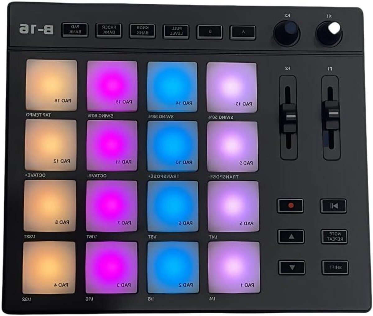 MIDI Controller - Drum Pad - Muziek Maken - 16 Verlichte Pads - Draagbaar - Zwart